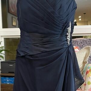 Elegant Navy Blue Evening Dress